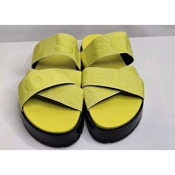 Sorel Roaming Sport Slides Neon Yellow Platform Sandals Size 7.5 - Picture 3 of 8